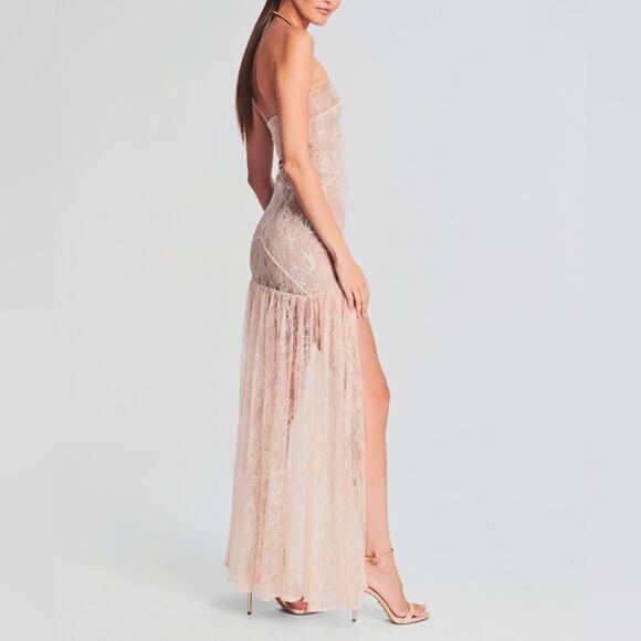 Retrofete Strapless Lace Dress in Blush - Picture 5 of 11